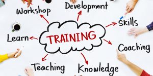 Image of the word "TRAINING" in cloud with arrows pointing towards various words - GAINSWave